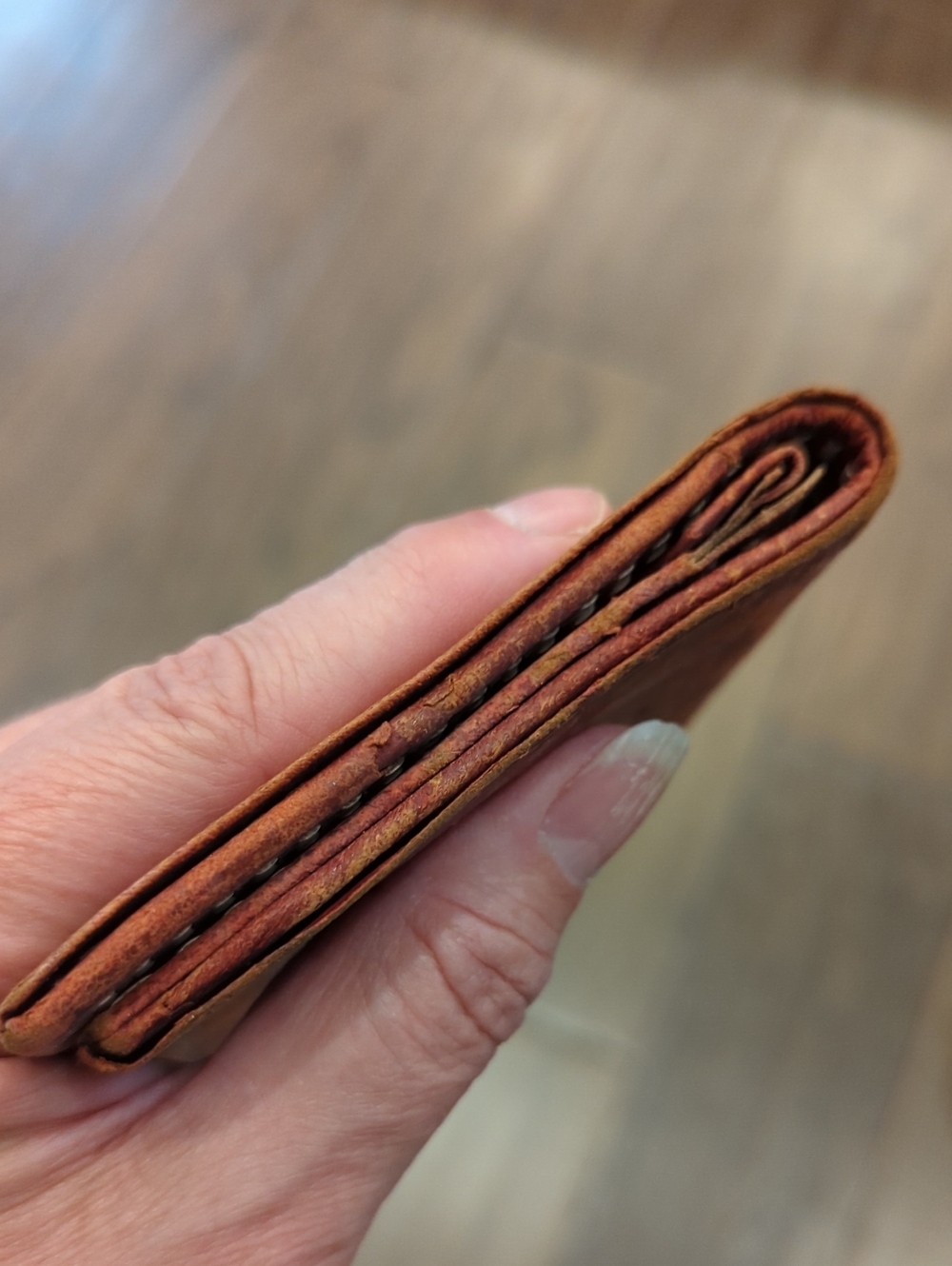 Red Embossed Leather Wallet - Picture 7 of 10